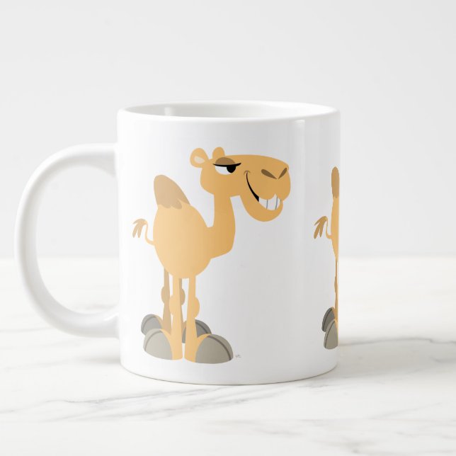 Tasse Géante Joli chameau de dessin souriant (Gauche)