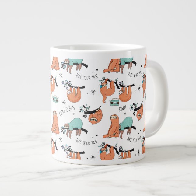 Tasse Géante Joli Motif Sloth (Devant droit)