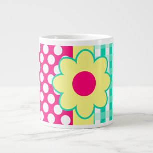 Tasse Géante Jolie fille Abstraite En vichy Pois Motif