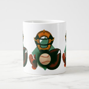 Tasse Géante Joueur de baseball vintage, receveur avec gant