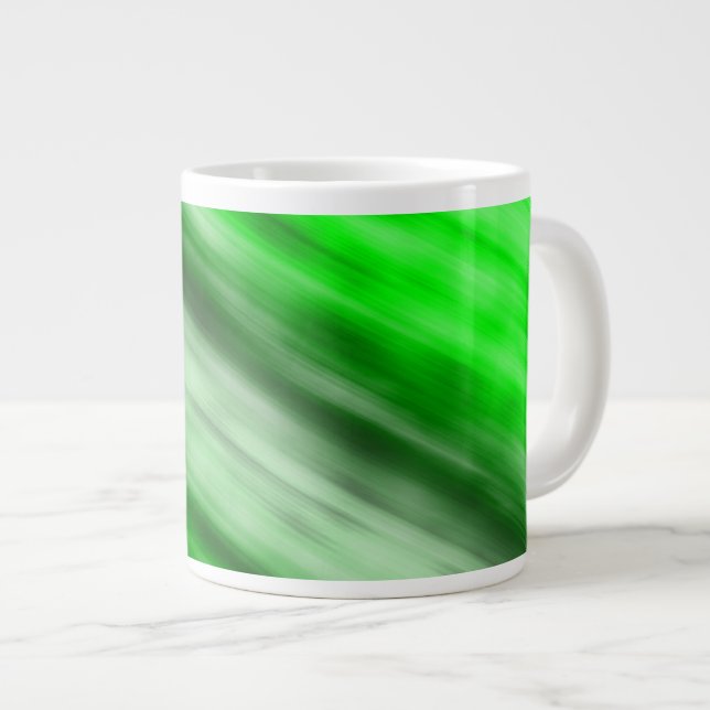 Tasse Géante Jumbo Mug, art abstrait, vert. (Devant droit)