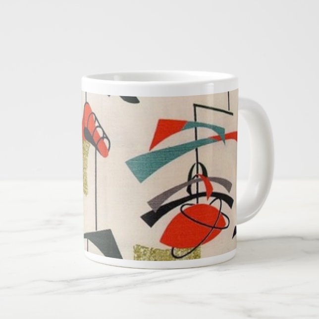 Tasse Géante Jumbo Mug, tissu atomique moderne du milieu du siè (Devant droit)