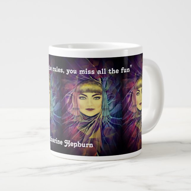 Tasse Géante Katharine Hepburn - Citation féministe inspirante (Devant droit)