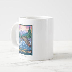 Tasse Géante La pêche à la mouche - Parc national de Yellowst