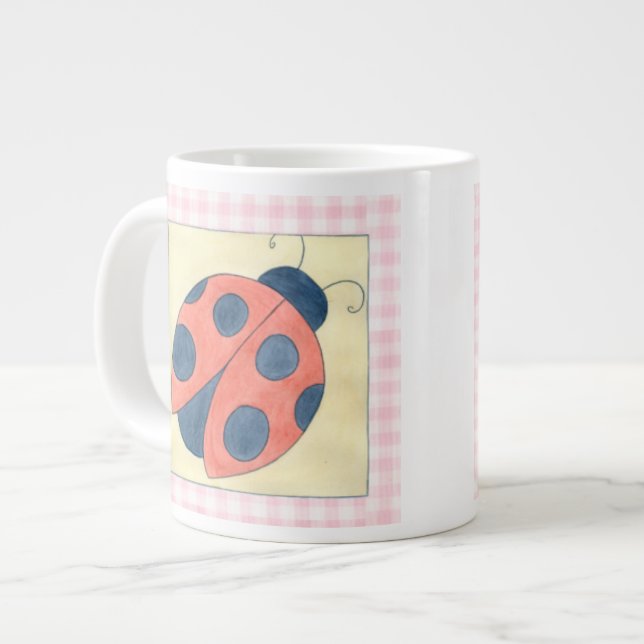 Tasse Géante Ladybug Trio Atterrissage sur Fleurs (Devant gauche)