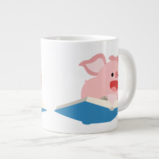 Tasse géante Le livre volant et le cochon de dessi