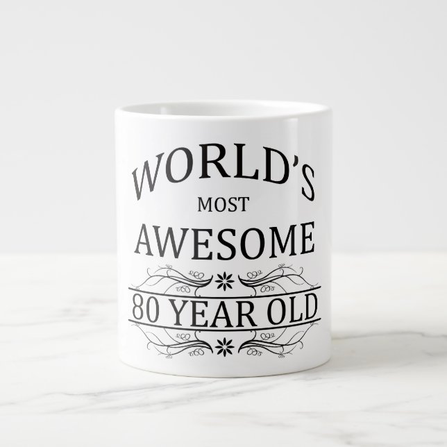 Tasse Géante Le plus génial des 80 ans du monde (Devant)