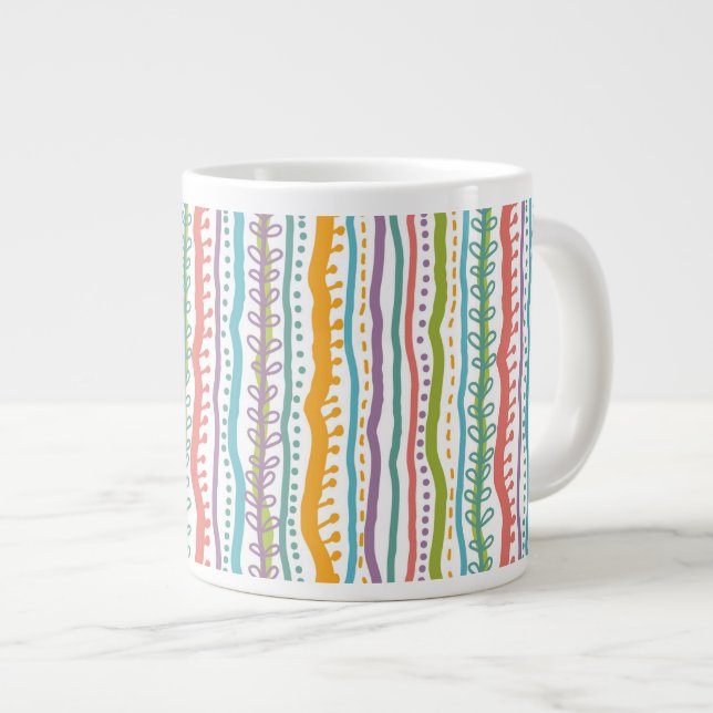 Tasse Géante Le résumé barre le motif vertical (Devant droit)
