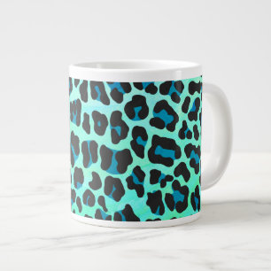 Tasse Géante Léopard noir et Turquoise