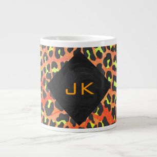 Tasse Géante Léopard Orange et Jaune Monogramme