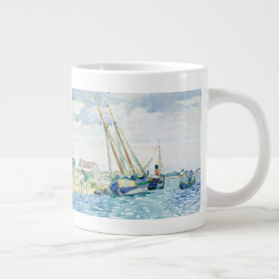 Tasse Géante Les bateaux de la scène marine près de Venise