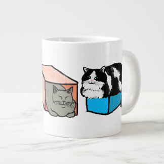 Tasse Géante Les chats dans des boîtes colorées dans une boue d