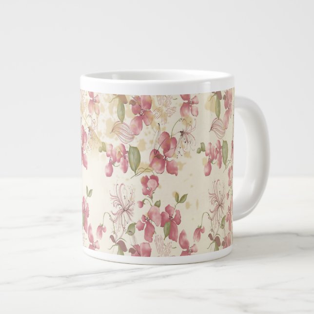 Tasse Géante Les fleurs Vintages de cerisiers (Devant droit)