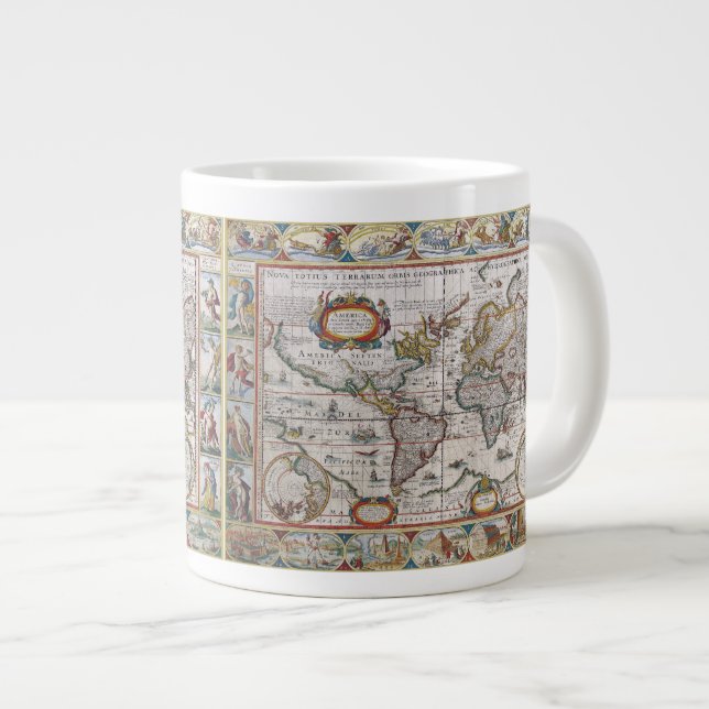 Tasse Géante Les muqueuses de la carte du monde antique (Devant droit)