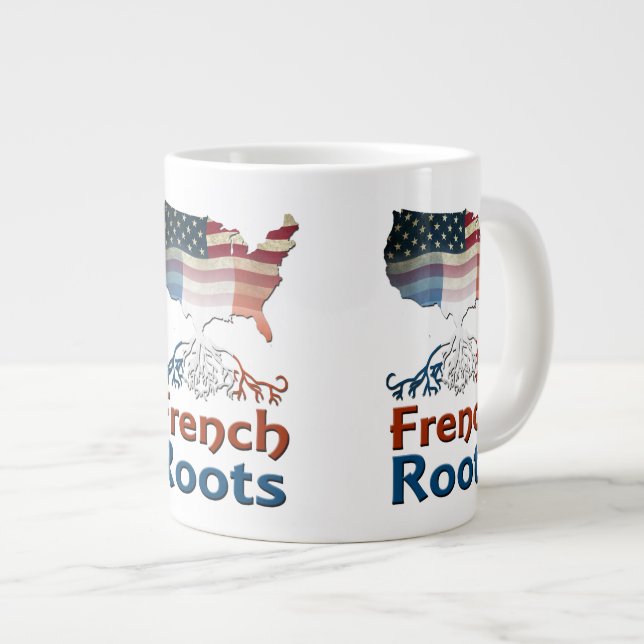 Tasse Géante Les racines françaises américaines (Devant droit)