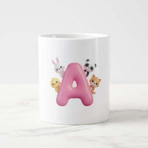 Tasse géante Lettre A Ballon Rose 3D