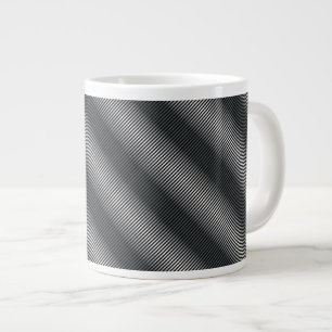 Tasse Géante Lignes de gris noir et blanc ultra minces