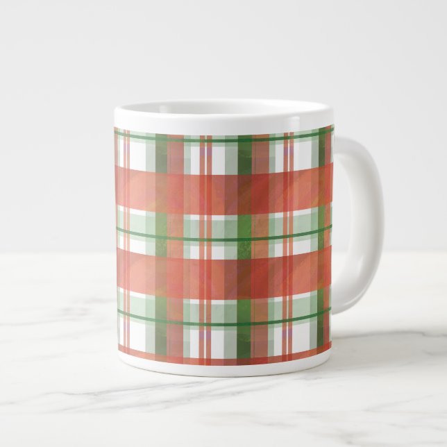 Tasse Géante Madras Plaid Noël (Devant droit)