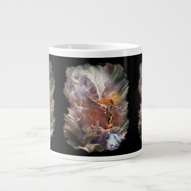 Tasse Géante Mariage indien américain Night Vignette (Devant)