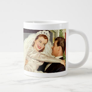 Tasse Géante Mariage vintage Nouveaux mariés, Mariée heureuse e