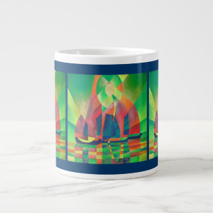 Tasse Géante Mer de vert avec des joncs Abstraits cubes