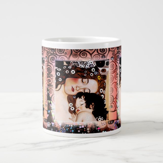Tasse Géante Mère et enfant par le collage de Gustav Klimt (Devant)