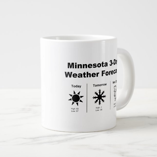 Tasse Géante Météo du Minnesota (Devant droit)