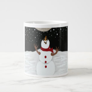 Tasse Géante Mignonne Snowman Jouit De La Peinture Sur La Lune