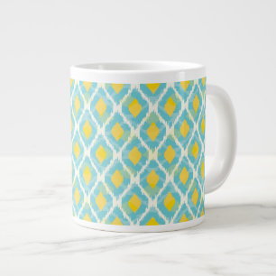 Tasse Géante Mode tribal moderne ikat blue-jaunat