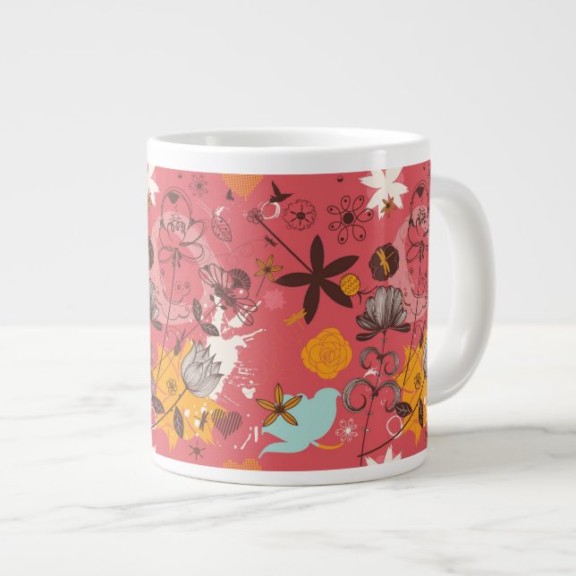 Tasse Géante Modèle floral rétro 7 (Devant droit)
