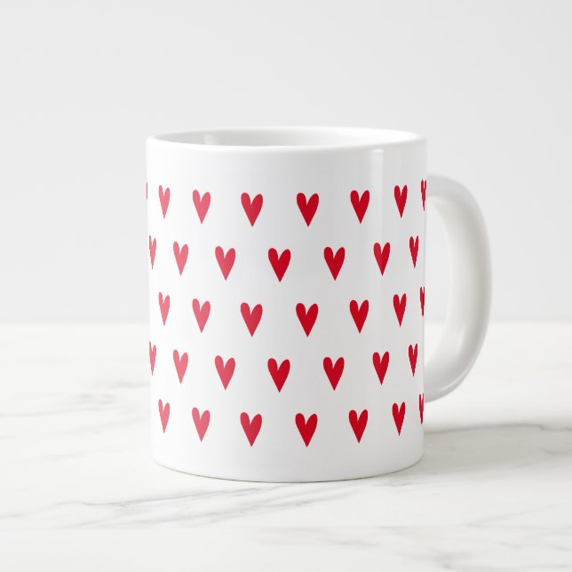 Tasse Géante Modèle Little Red Hearts - Romantique (Devant droit)