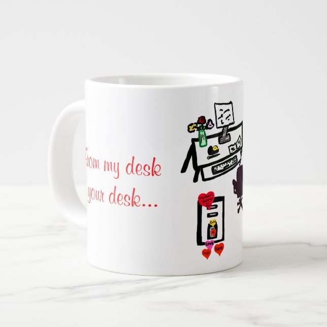 Tasse Géante Mon coeur Valentin Personnalisez le nom (Devant gauche)