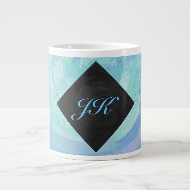 Tasse Géante Monogramme bleu glacier (Devant)