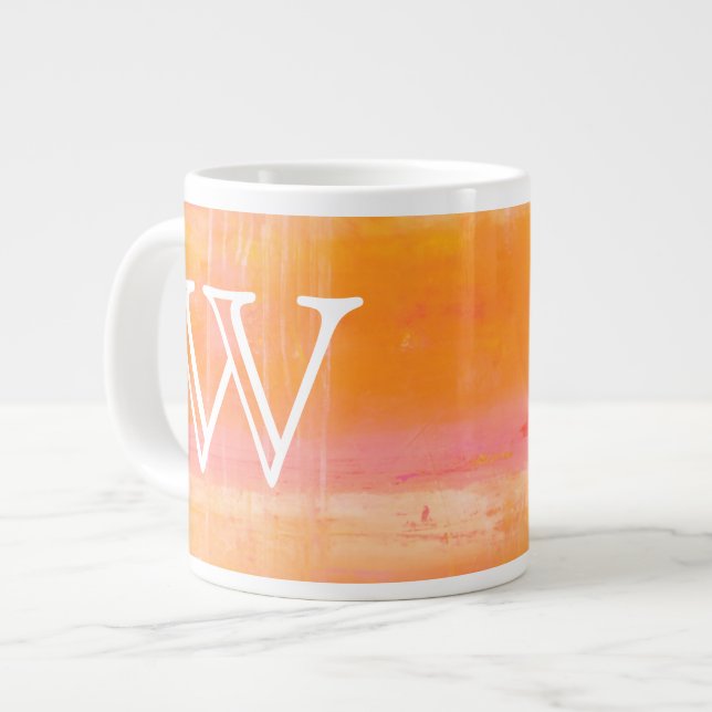 Tasse Géante Monogramme | Ciel des Caraïbes (Devant gauche)
