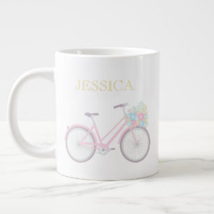 Tasse Géante Monogramme Fleur Bicyclette mignonne Pastel Jumbo 