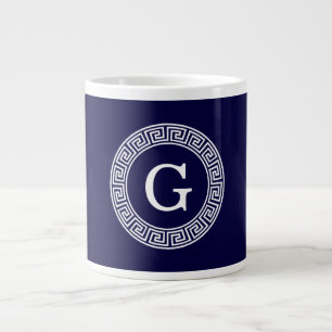 Tasse Géante Monogramme initial du cadre de la ligne de la clé 
