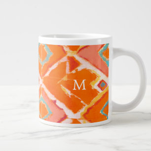 Tasse Géante Monogramme   Orange Tribal II