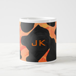 Tasse Géante Monogramme vache noir et orange Impression