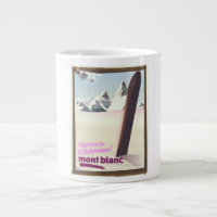 mont blanc poster de voyage de snowboard.