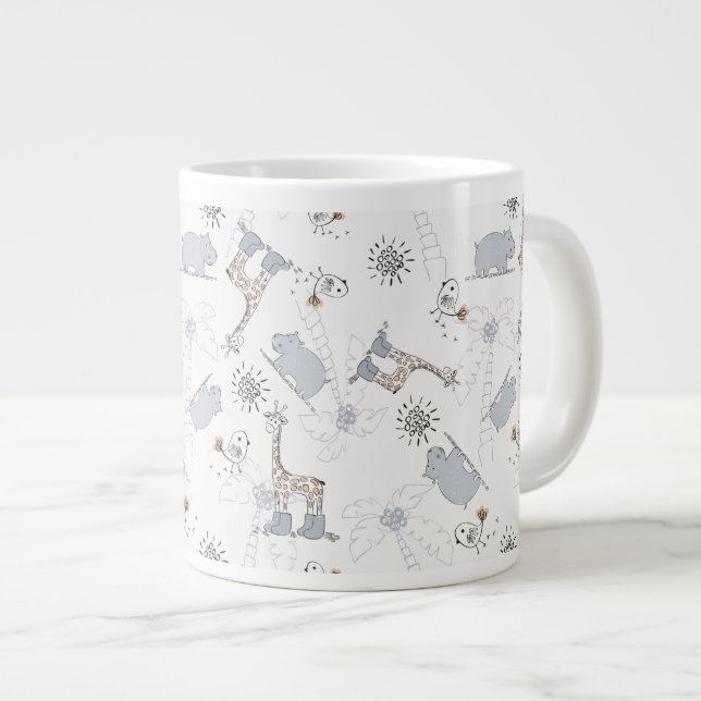 Tasse Géante motif 2 de griffonnage (Devant droit)
