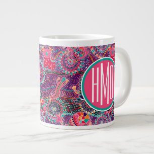 Tasse Géante Motif animal de style ethnique Monogramme