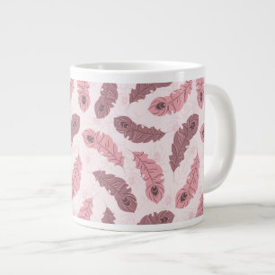 Tasse Géante motif avec des plumes de paon