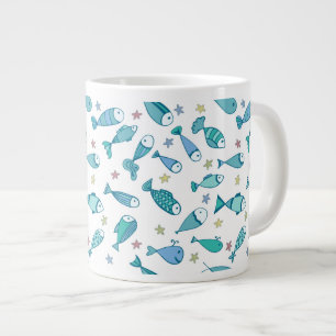 Tasse Géante Motif avec des poissons et des étoiles de mer