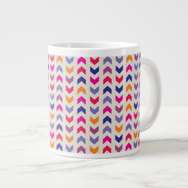 Tasse Géante Motif coloré aztèque de Chevron (Devant droit)