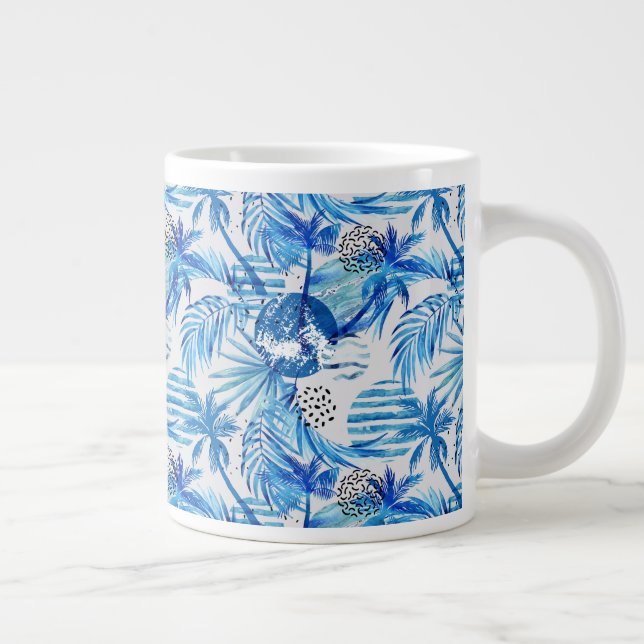 Tasse Géante Motif d'aquarelle bleu clair (Droite)
