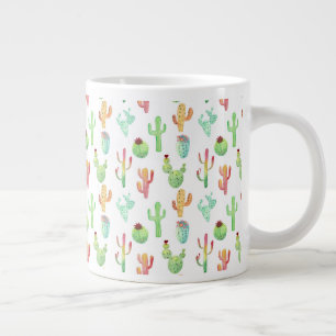 Tasse Géante Motif d'aquarelle Cactus Pastel