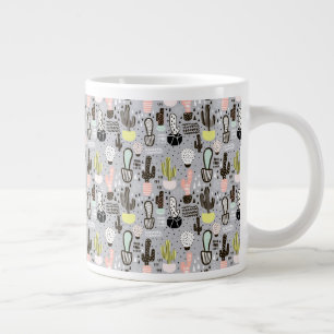 Tasse Géante Motif de cactus texturés à la main