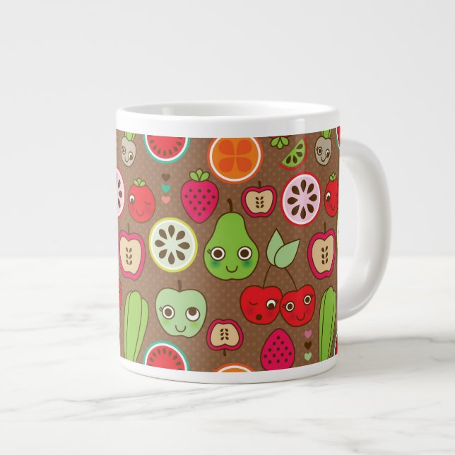 Tasse Géante Motif de cuisine de fruit (Devant droit)