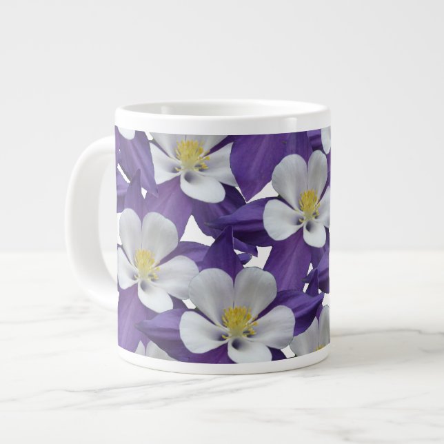 Tasse Géante Motif de fleurs Columbine (Devant gauche)