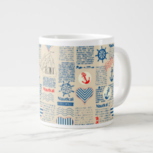 Tasse Géante Motif de journal nautique